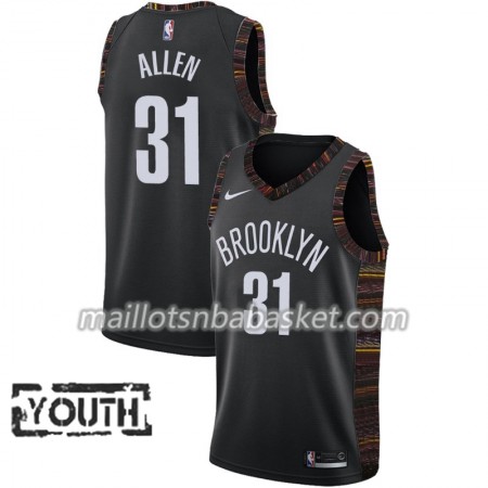 Maillot Enfant Brooklyn Nets Jarrett Allen 31 2018-19 Nike City Edition Noir Swingman